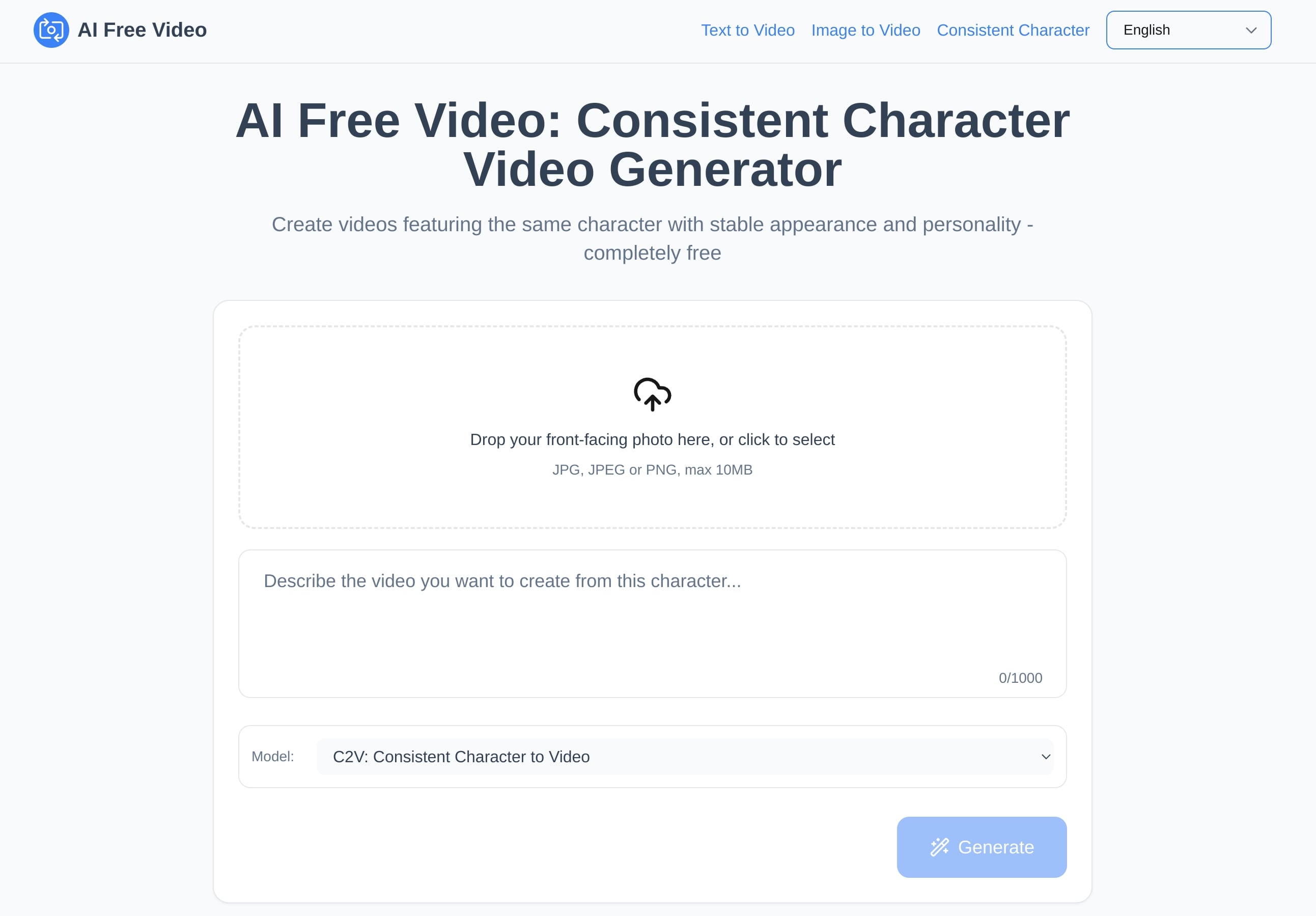 AIFreeVideo.com Consistent Consistent Generator